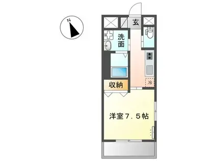 ジュネス市場木(1K/2階)の間取り写真