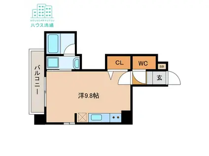 ソラティオ万屋(ワンルーム/3階)の間取り写真