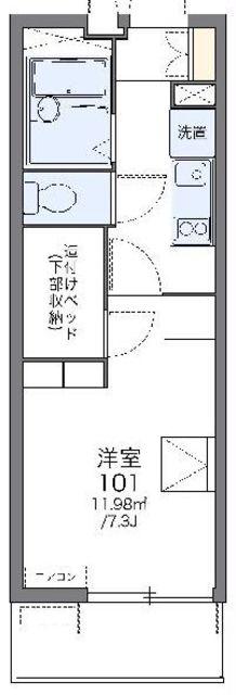 レオパレスディアコートF(1K/1階)の間取り写真