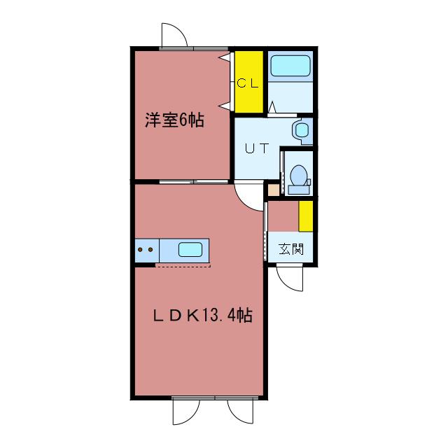 アルティジャーノ(1LDK/2階)の間取り写真