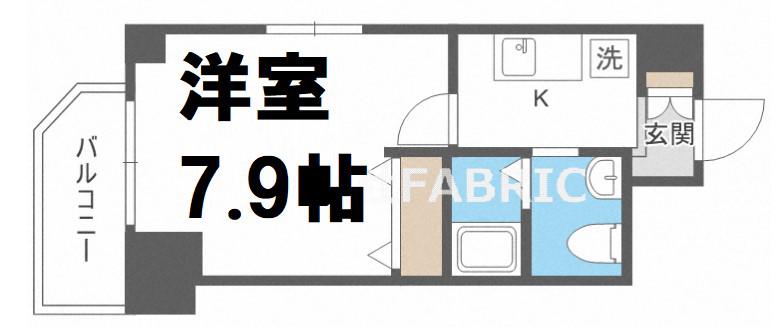 エスリード北浜(1K/7階)の間取り写真