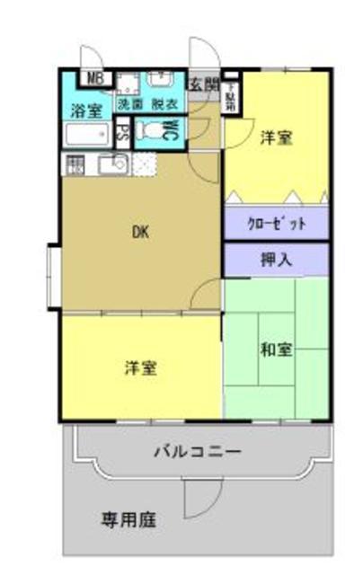ベイリーフA(3DK/1階)の間取り写真