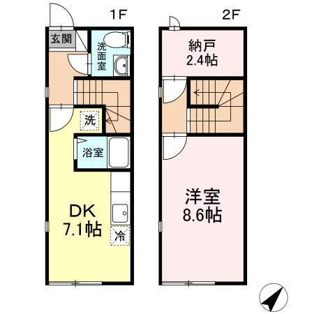 希望ヶ丘御所野 B(1SDK/1階)の間取り写真