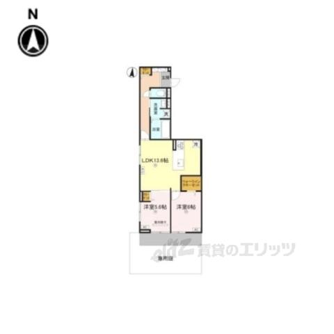 D-ROOM中小坂(2LDK/1階)の間取り写真