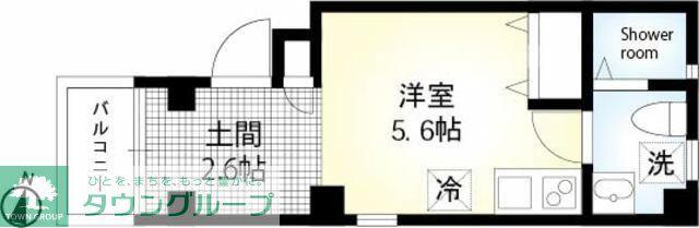 FLAT K(ワンルーム/4階)の間取り写真