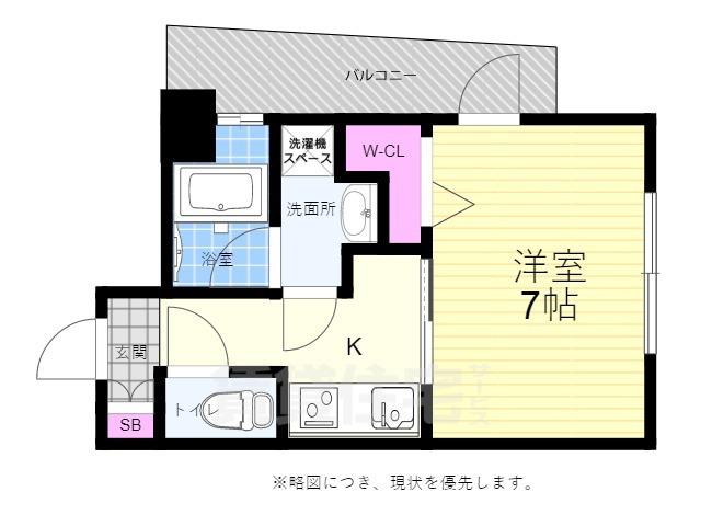 ルービンス宇品海岸2(1K/8階)の間取り写真