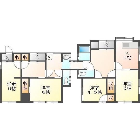 羽島市正木町須賀戸建(4K/1階)の間取り写真
