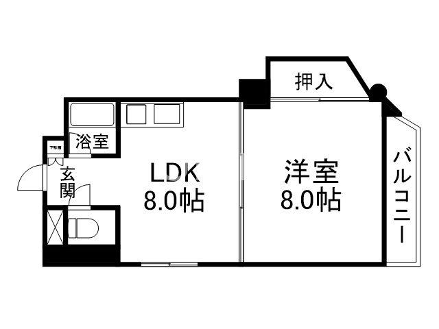 グランドーム春日(1LDK/3階)の間取り写真