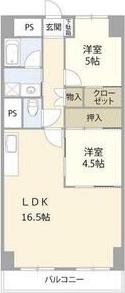 瑞穂センチュリーマンション(2LDK/13階)の間取り写真