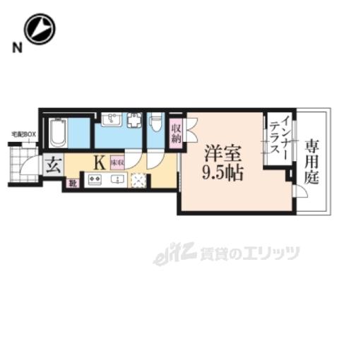 丹波篠山市中野アパート2(1K/1階)の間取り写真