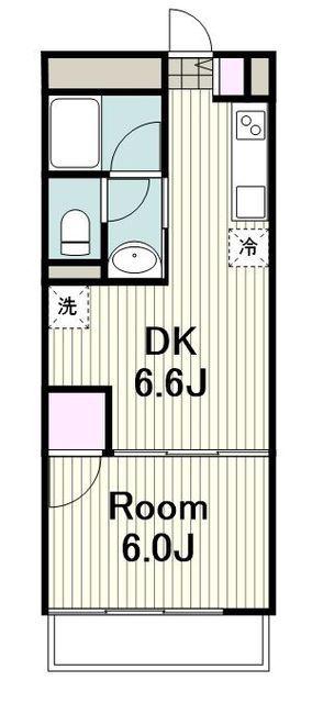 川崎レジデンス(1DK/1階)の間取り写真
