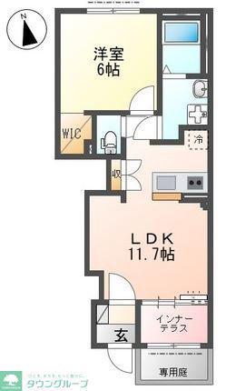 S フォレスト(1LDK/1階)の間取り写真