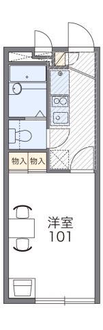 レオパレスカレンティーナ(1K/1階)の間取り写真