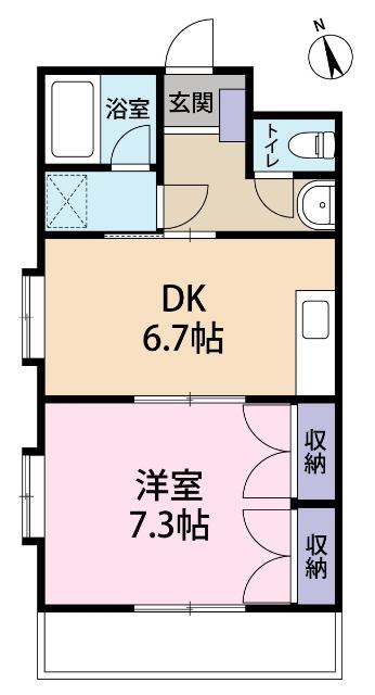 コンフォートM(1DK/4階)の間取り写真