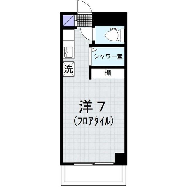 パールハイツ(ワンルーム/3階)の間取り写真