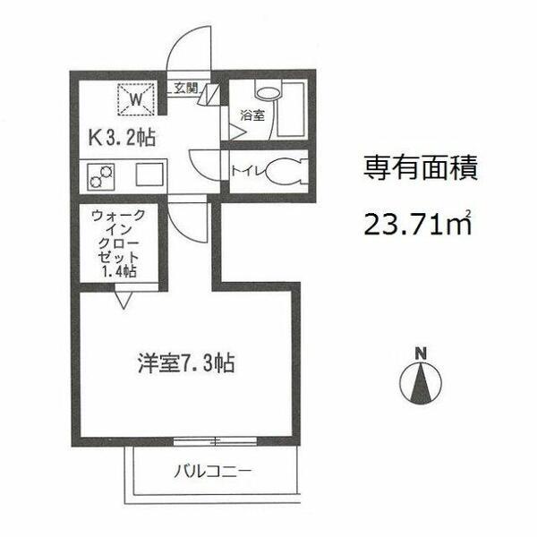 モンテベルデ(1K/1階)の間取り写真