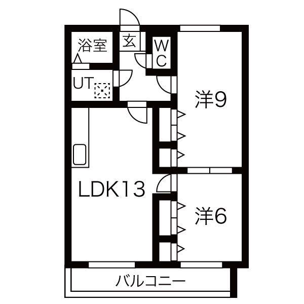 千寿パレス(2LDK/3階)の間取り写真