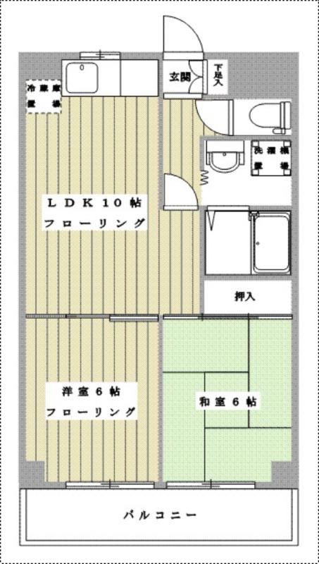 パレ岸町(2LDK/1階)の間取り写真