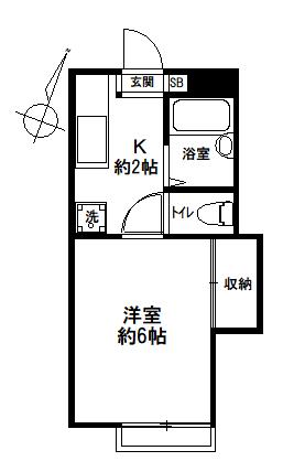 WING(1K/1階)の間取り写真
