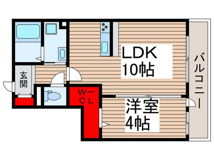 プラムガーデン(1LDK/1階)の間取り写真