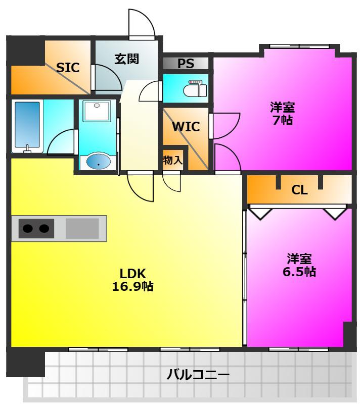 OH OHASHI BLD(1LDK/12階)の間取り写真