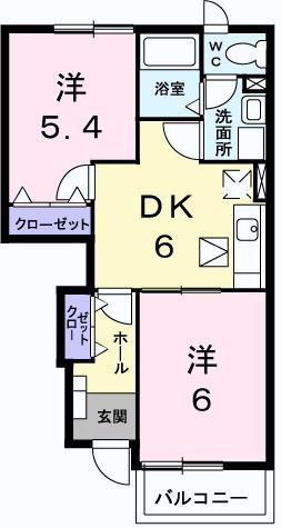 セルバ・バロン(2DK/1階)の間取り写真