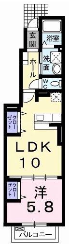 アルモニー(1LDK/1階)の間取り写真