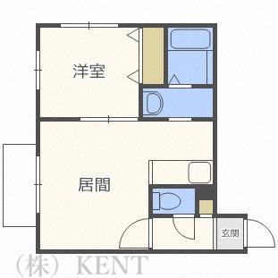 グランディール24軒(1LDK/1階)の間取り写真