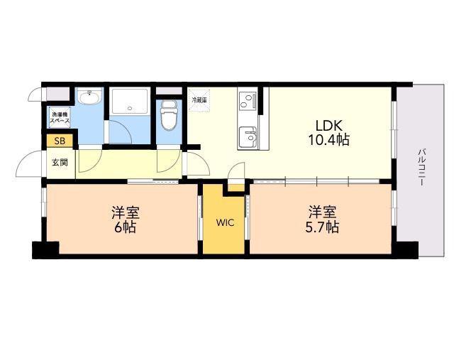 S-RESIDENCE博多駅南AFFORD(2LDK/3階)の間取り写真
