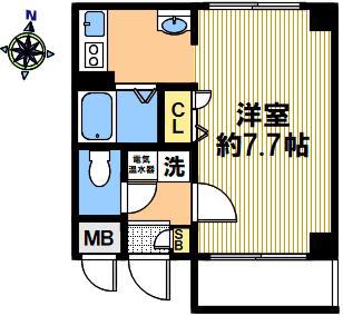 ドエル大倉山(1K/4階)の間取り写真
