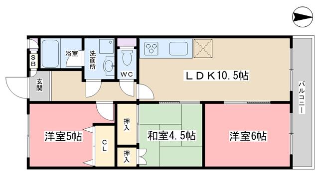 アクティ16(3LDK/4階)の間取り写真