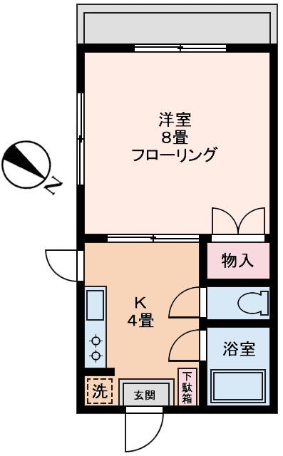 フォーレスト深沢(1K/2階)の間取り写真