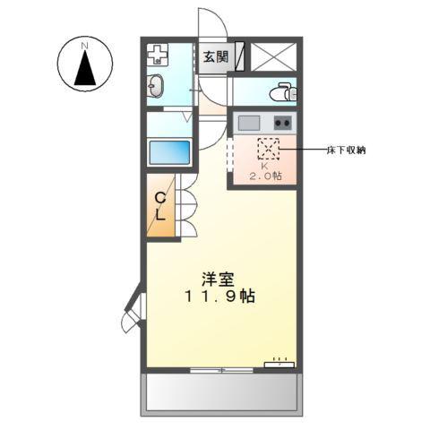 サンライズ(1K/1階)の間取り写真