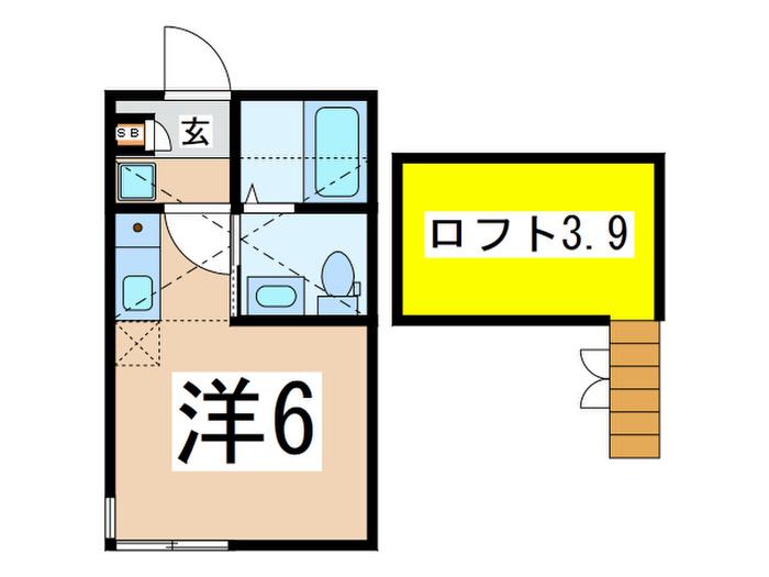 グラーテス桜木町(ワンルーム/2階)の間取り写真