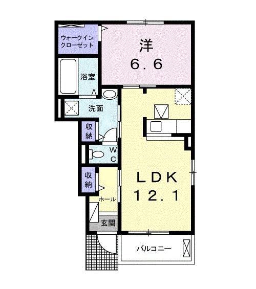 プランドールスギ A(1LDK/1階)の間取り写真
