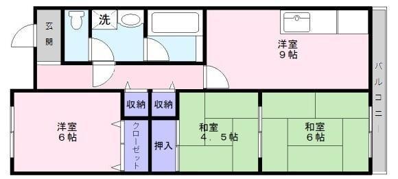 MXナカタニ3(3LDK/4階)の間取り写真