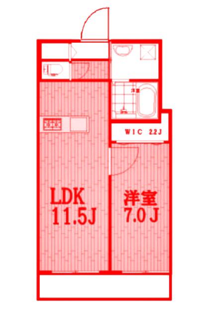 リバード北加瀬(1LDK/1階)の間取り写真