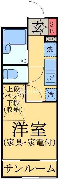 LPホカリズ登戸(1K/1階)の間取り写真
