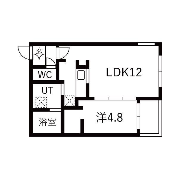 GA-千歳緑町1丁目MS(1LDK/4階)の間取り写真