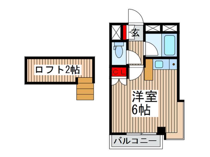野田カサベラ弐番館(ワンルーム/2階)の間取り写真