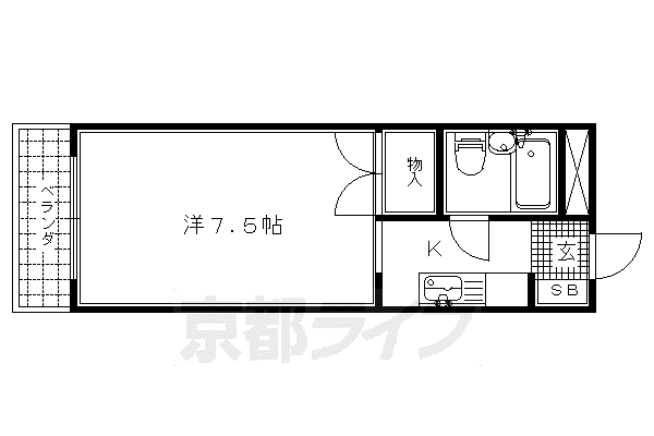 ホワイトパレス(1K/1階)の間取り写真