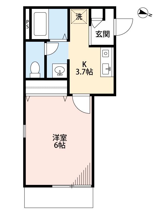 CASA DEL SOLE(1K/1階)の間取り写真