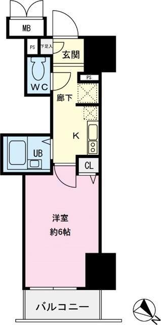 TFレジデンス蒲田(1K/5階)の間取り写真