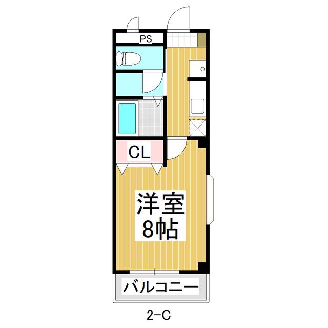 レジデンス吉野(1K/2階)の間取り写真