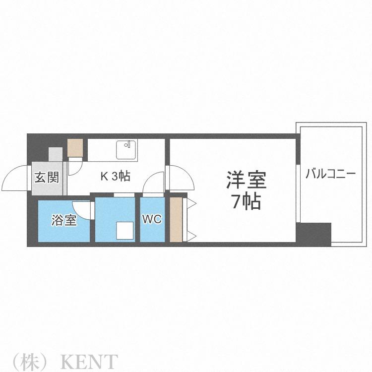 S-RESIDENCE円山表参道(1K/5階)の間取り写真