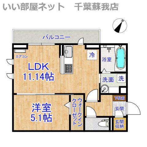 D-ROOM君塚IB(1LDK/2階)の間取り写真