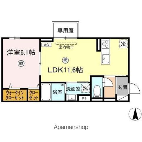 D-RESENA丸山N(1LDK/1階)の間取り写真
