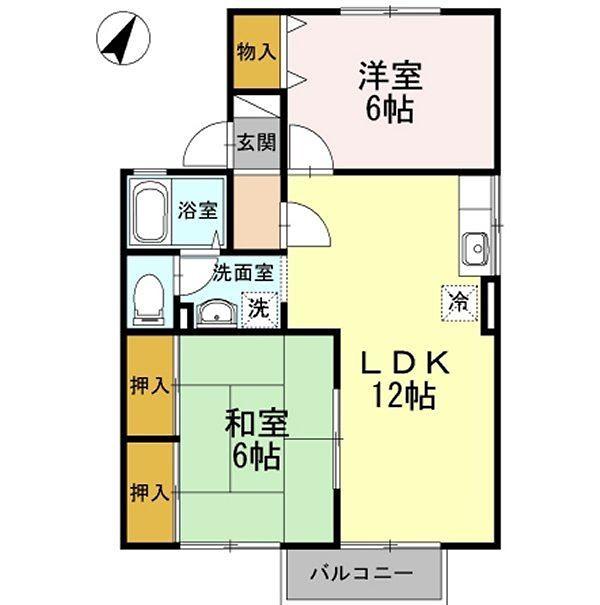 セジュールコンフォールU(2LDK/2階)の間取り写真