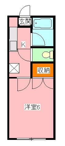パストラルハウスD(1K/1階)の間取り写真