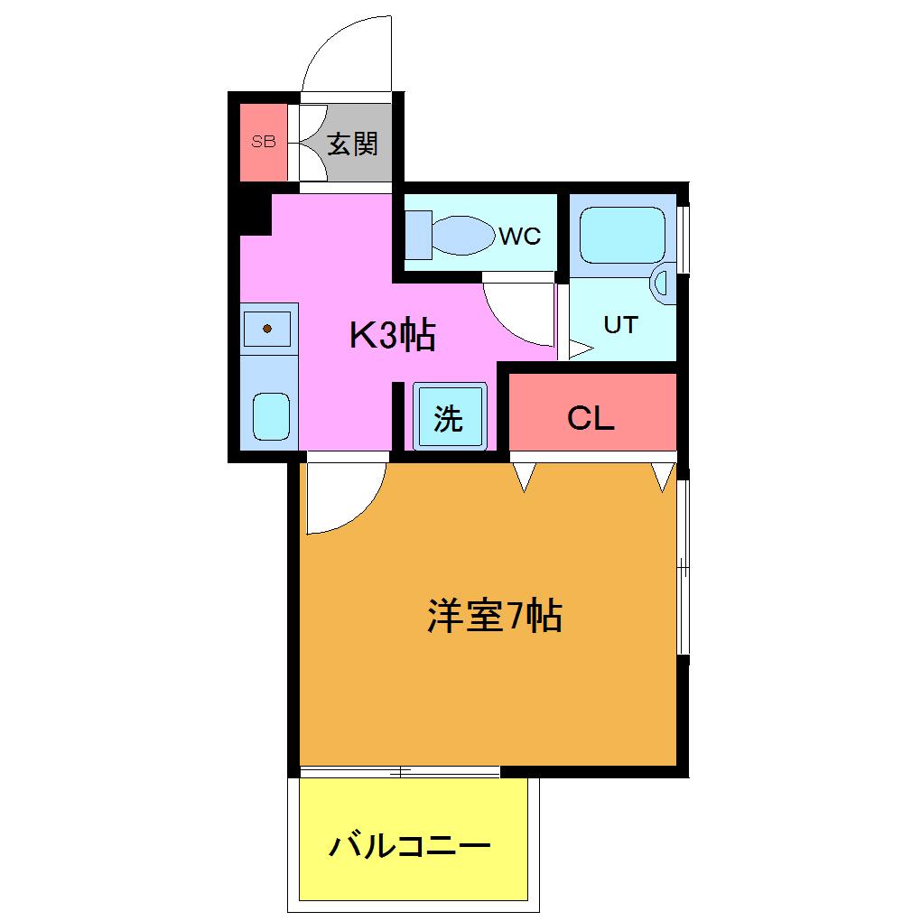 ポンテリブロ(1K/2階)の間取り写真